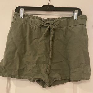 Green canvas shorts